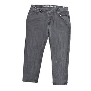 Nautica Jeans Co. Men's Black Cotton Jeans 42x32 Baggy Fit Y2K Stained